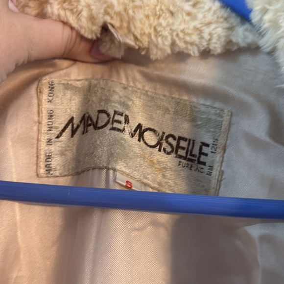 White Genuine Rabbit Fur Coat - Picture 3 of 10